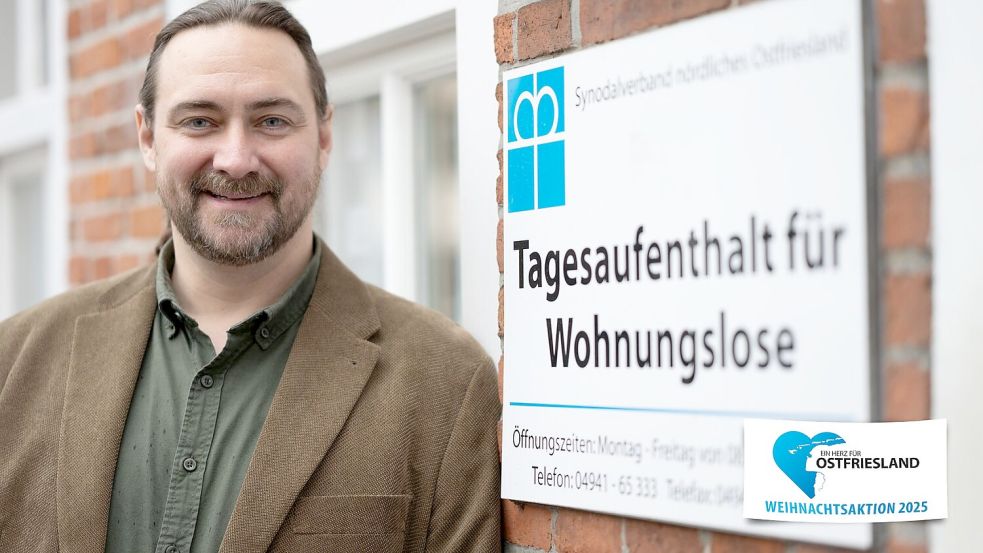 Malte Mand ist Leiter des Tagesaufenthalts für Wohnungslose in Aurich und einer der Sozialarbeiter, die Menschen wie Frank unterstützen. Foto: Klaus Ortgies