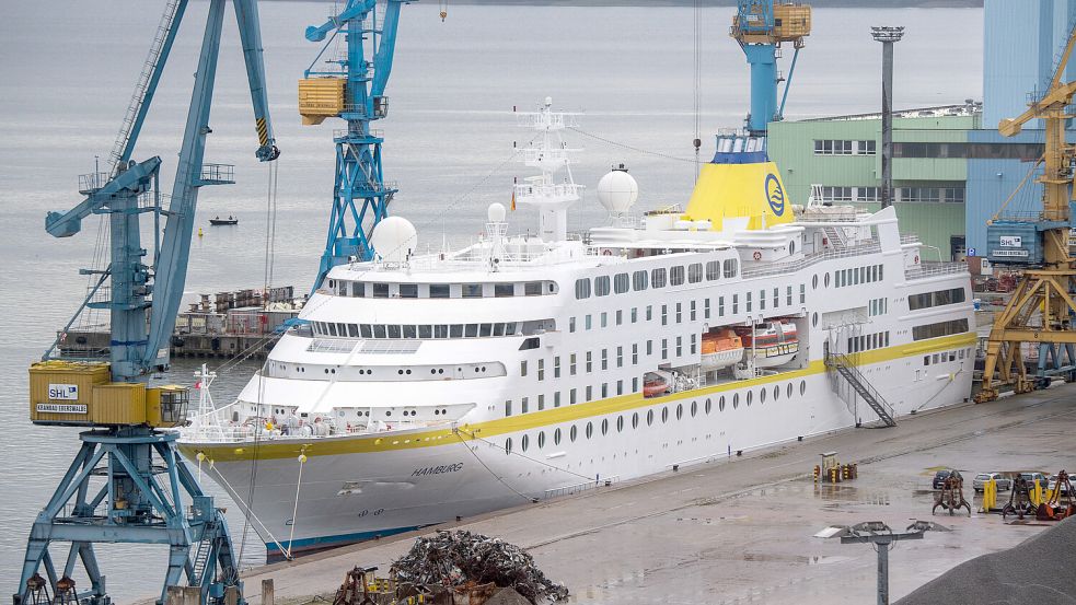 1000 Luftlinie entfernt muss die MS Hamburg nun ablegen. Foto: dpa/Stefan Sauer
