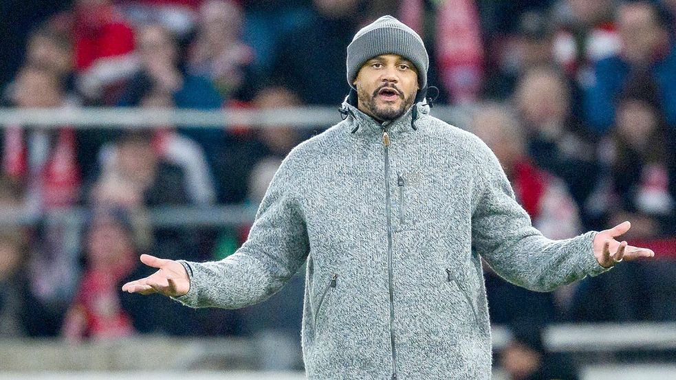 Seine XXL-Rotation ging auf: Bayern-Trainer Vincent Kompany. Foto: Tom Weller