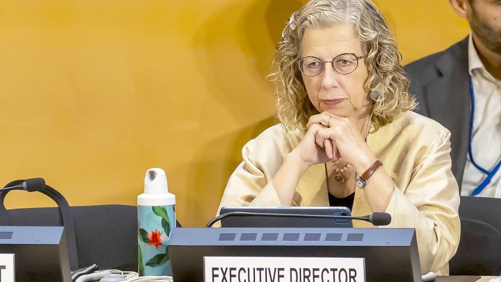 Inger Andersen, Exekutivdirektorin des UN-Umweltprogramms, stellte den globalen Umweltausblick vor. (Archivbild) Foto: Salvatore Di Nolfi/KEYSTONE/dpa