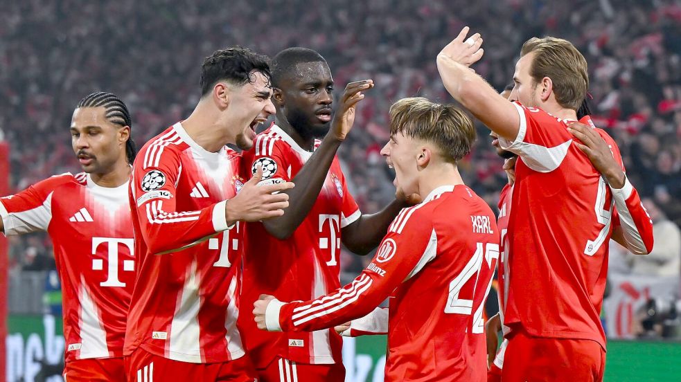 Der FC Bayern jubelt weiter über Tore von Lennart Karl (m). Foto: Sven Hoppe