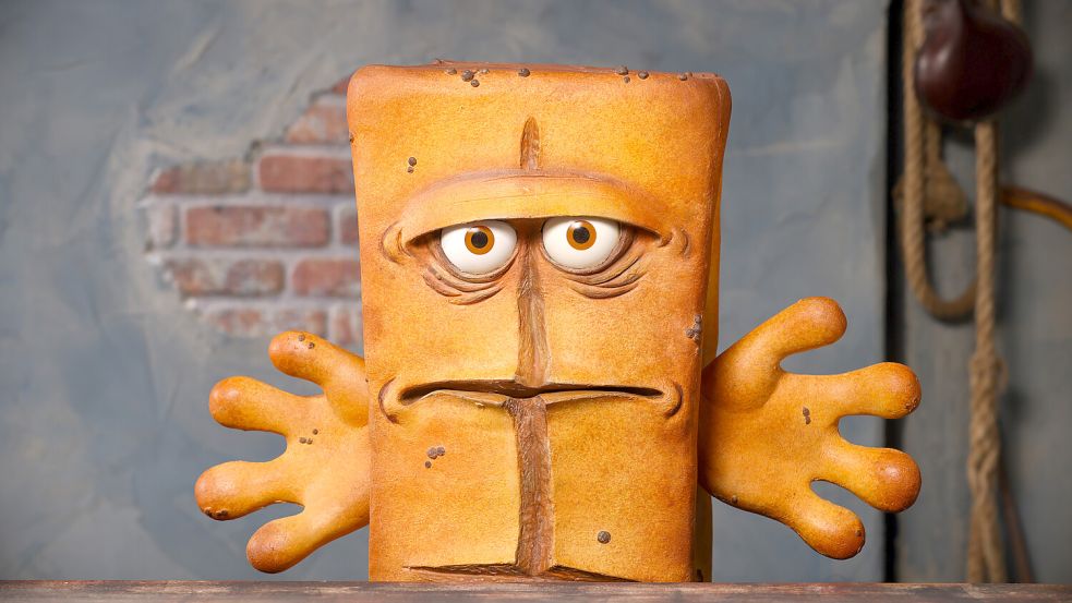 Bernd das Brot hat mit einem Auftritt im US-Fernsehen einen Popularitätsschub hinter sich. Foto: KiKA/bumm film GmbH