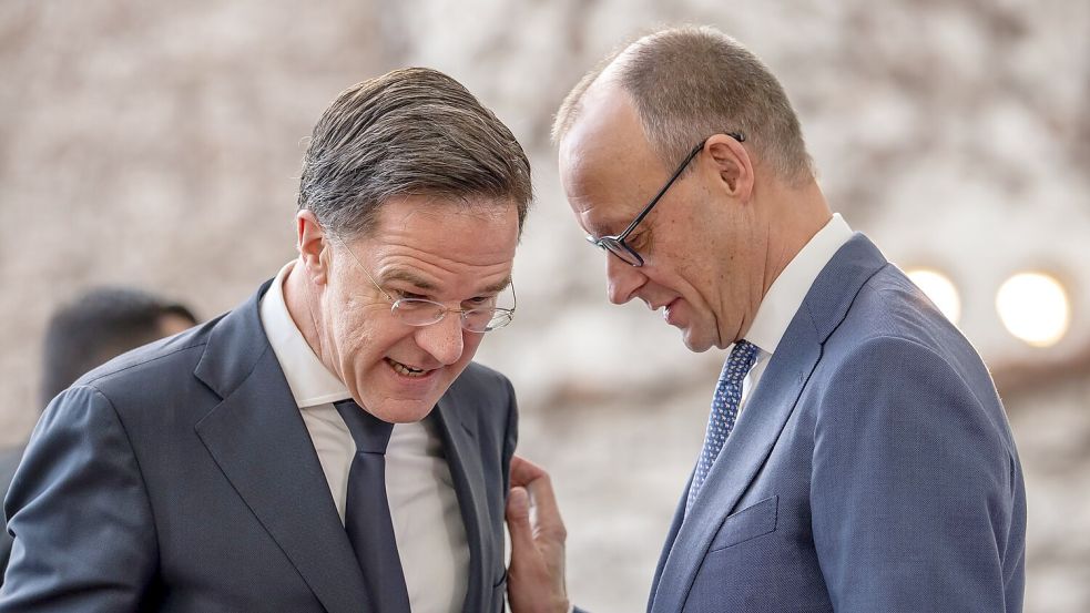 Bundeskanzler Friedrich Merz (CDU) äußerte sich am Rande von Gesprächen mit Nato-Generalsekretär Mark Rutte zum Thema. Foto: Michael Kappeler/dpa