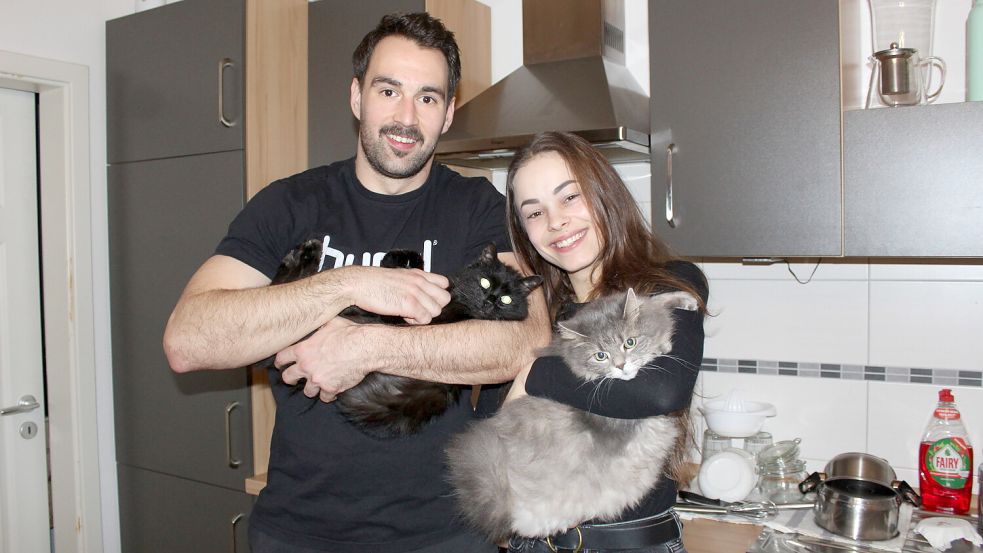 Ein eingespieltes Team: René und Lucija Mihaljevic mit „Gizmo“ und „NG“. Foto: Marco Lindenbeck