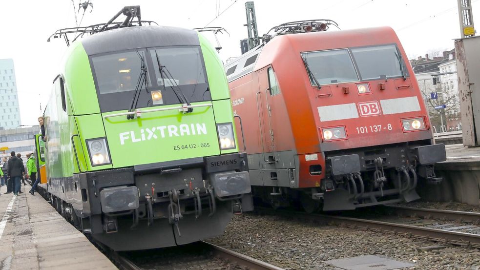 Gleis an Gleis: Flixtrain und die dominierende Konkurrenz Deutsche Bahn. (Archivbild) Foto: Christian Charisius
