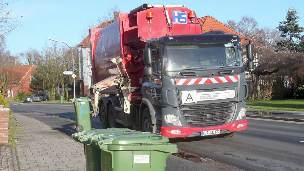 Ein Müllfahrzeug des Landkreises Aurich.Foto: Romuald Banik