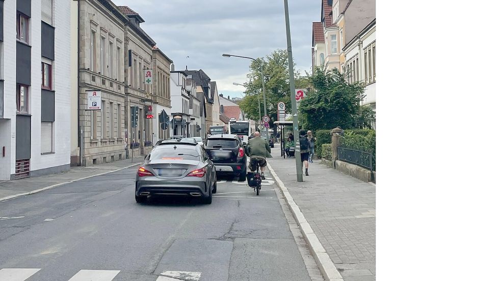 Die Bramscher Straße in Osnabrück: Teilweise geht es dort sehr beengt zu. Foto: Karin C. Punghorst