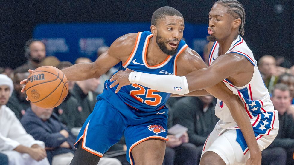 Mikal Bridges (l) im Trikot der New York Knicks gehört zu den Leistungsträgern in seinem Team. Foto: IMAGO/Anadolu Agency