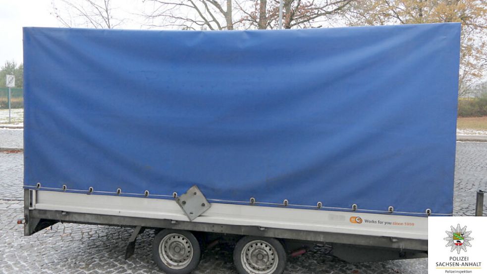 In diesem Anhänger wurde die Munition befördert. Foto: Polizeiinspektion Stendal