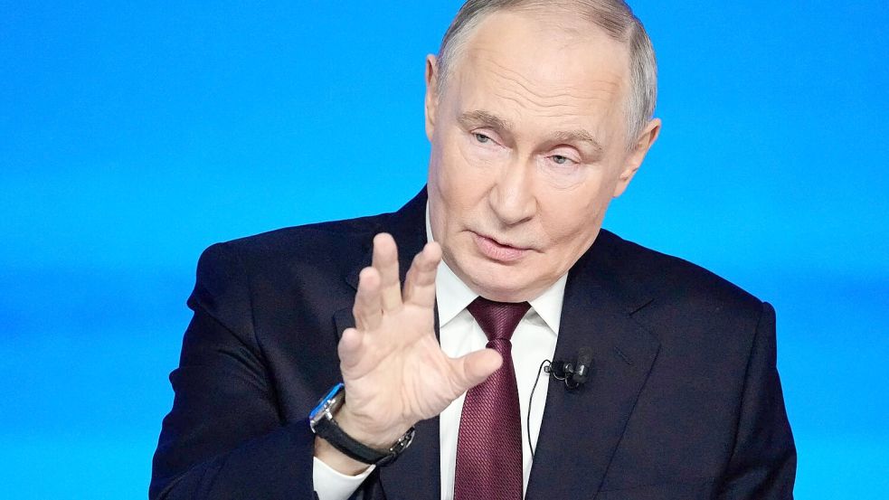 Putin bleibt bei seinen Bedingungen für ein Kriegsende in der Ukraine. Foto: Pavel Bednyakov/AP/dpa
