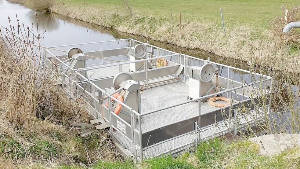 So sehen die beiden Südbrookmerlander Pünten mit ihren je zwei Kurbelrädern aus. Auf diesem Bild lagen sie 2022 allerdings nicht am tatsächlichen Einsatzort, sondern warteten auf eine Reparatur. Foto: Thomas Erdwiens