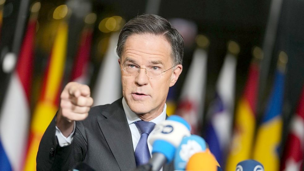 Wirbt um Unterstützung für die Ukraine: Nato-Generalsekretär Mark Rutte. (Archivbild) Foto: Virginia Mayo/AP/dpa
