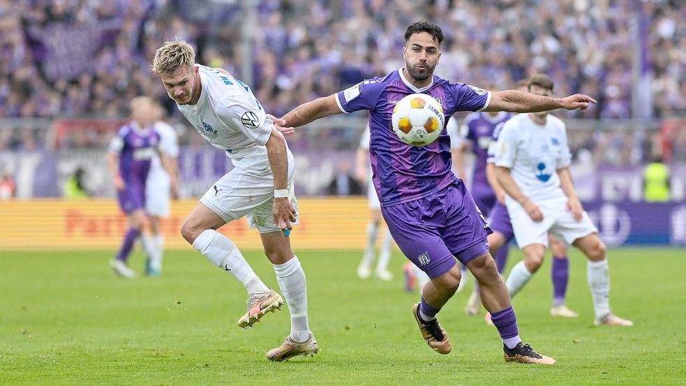 Nikky Goguadze beim Finaltag der Amateure 2025 im Trikot des VfL Osnabrück gegen BW Lohne (2:4). Foto: www.imago-images.de