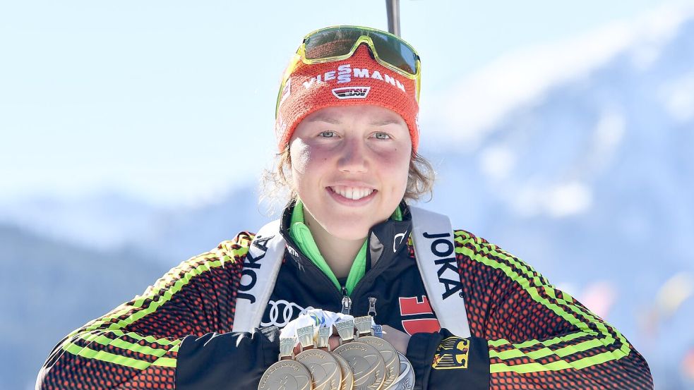 Die Ex-Biathletin Laura Dahlmeier ist mit 31 Jahren beim Bergsteigen tödlich verunglückt. (Archivbild) Foto: Martin Schutt/dpa-Zentralbild/dp