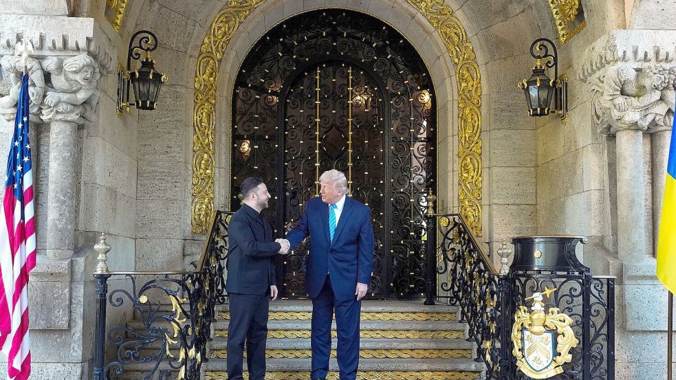 Trump empfing den Ukrainer in seinem Privatclub Mar-a-Lago. Foto: Alex Brandon/AP/dpa