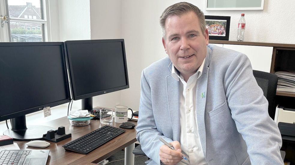 Florian Eiben will auch künftig die Geschicke der Stadt Norden lenken. Foto: Rebecca Kresse