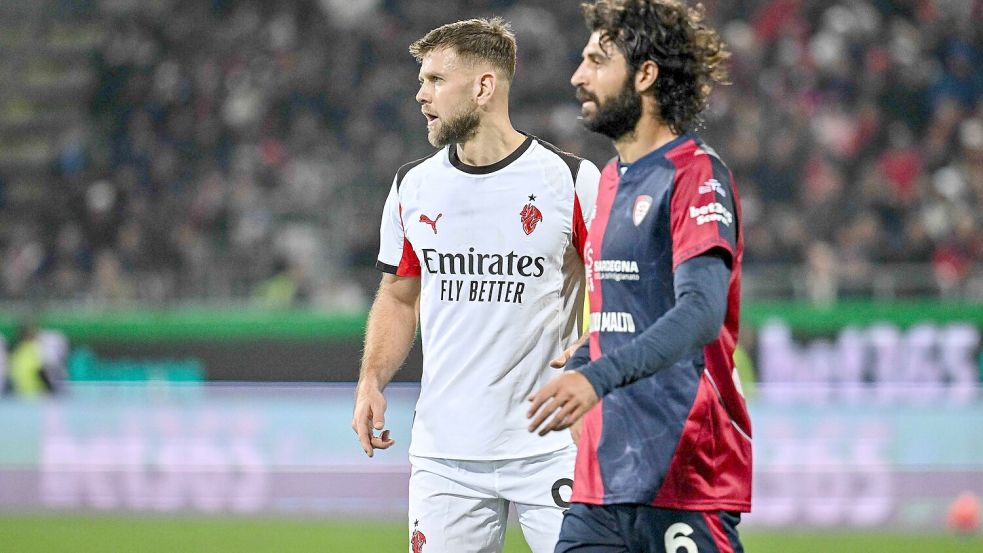 Erstes Spiel, erster Sieg - aber noch kein Tor: Milans neuer Stürmer Niclas Füllkrug (li.). Foto: Luigi Canu