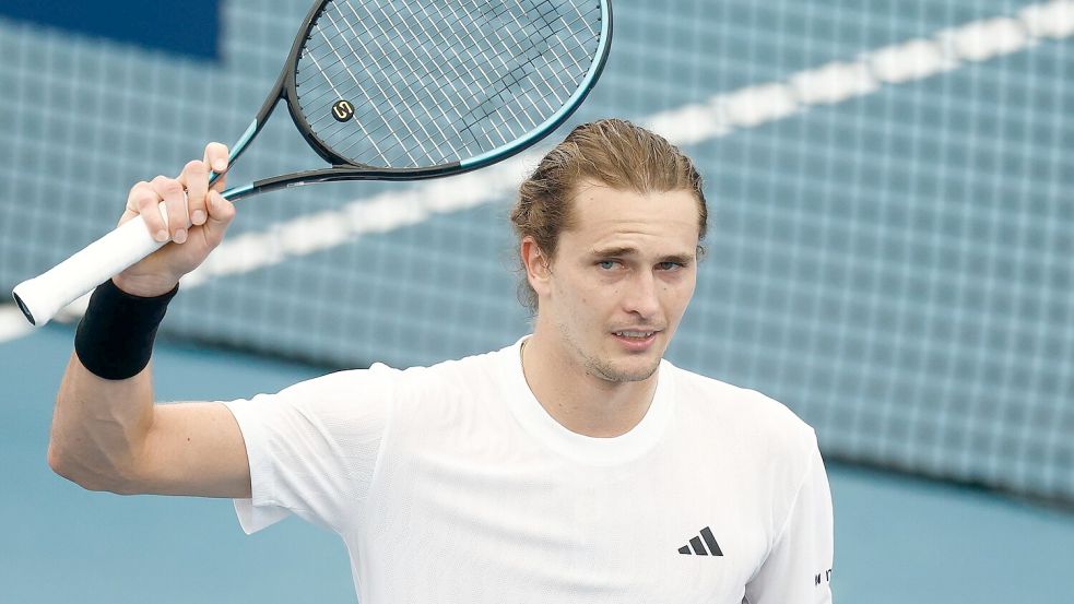 Alexander Zverev bejubelt seinen ersten Sieg im neuen Tennis-Jahr. Foto: Mark Evans