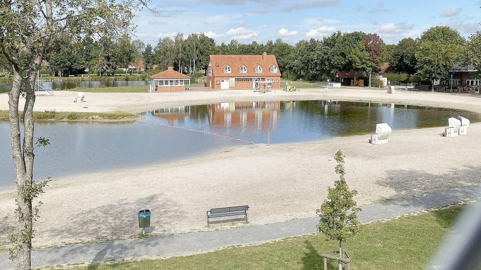 Blick auf das Ihler Meer vom Turm des Abenteuerspielplatzes aus. Das Areal wurde in den vergangenen Jahren deutlich aufgewertet. Foto: Christin Wetzel