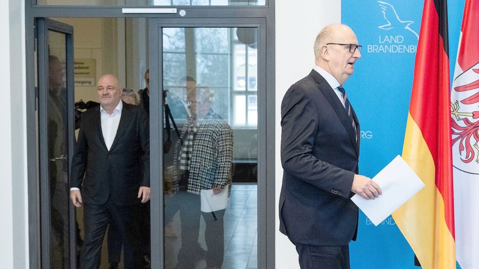 Er muss ein neues Regierungsbündnis bilden: Ministerpräsident Dietmar Woidke nach dem Aus der SPD/BSW-Koalition. Foto: Christophe Gateau