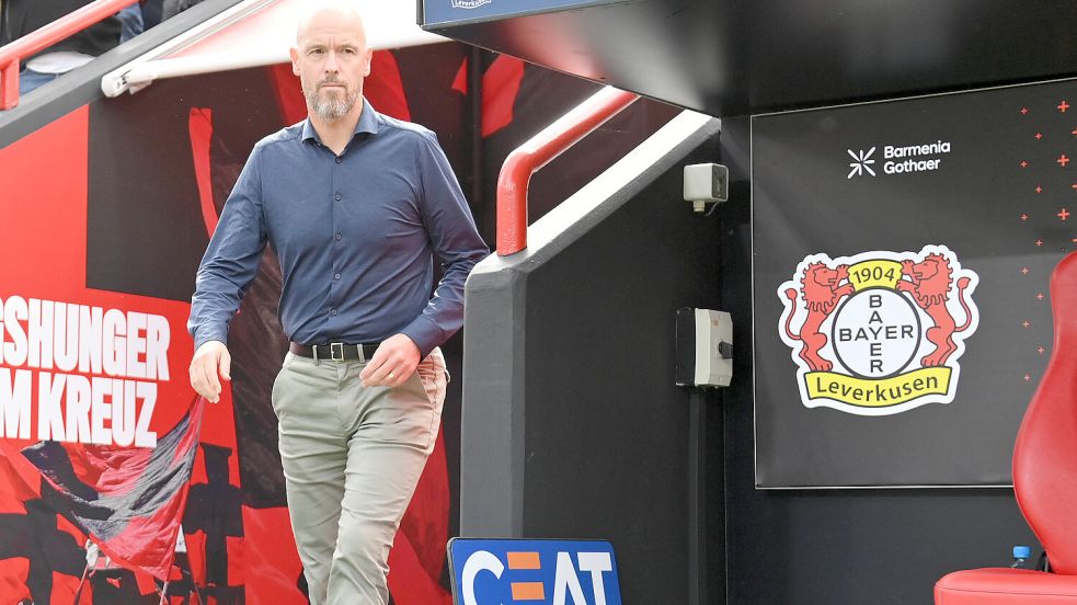 Erik ten Hag wurde in der vergangenen Saison nach nur zwei Spieltage als Trainer von Bayer Leverkusen gefeuert. Foto: IMAGO / Team 2