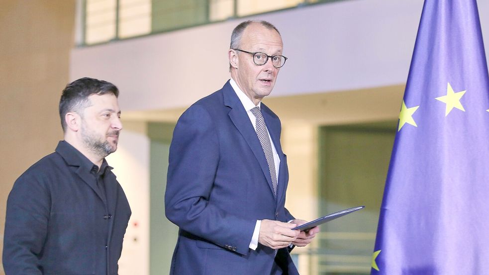 Friedrich Merz hat die Zusage gemacht, dass auch Deutschland sich an den Sicherheitsgarantien für die Ukraine beteiligen wird. Was das konkret heißen wird, ist offen. Foto: IMAGO/dts Nachrichtenagentur
