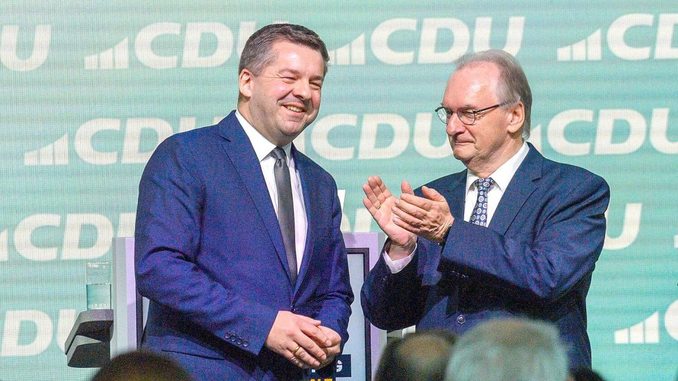 Sven Schulze will das Amt von Sachsen-Anhalts Regierungschef Reiner Haseloff (beide CDU) übernehmen. (Archivbild) Foto: Klaus-Dietmar Gabbert