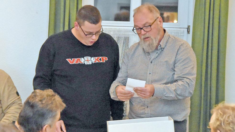Fabian Roolfs (BWG, links) und Detlef Schweichler (Grüne, rechts) zählten die Stimmen aus. Foto: Thomas Dirks
