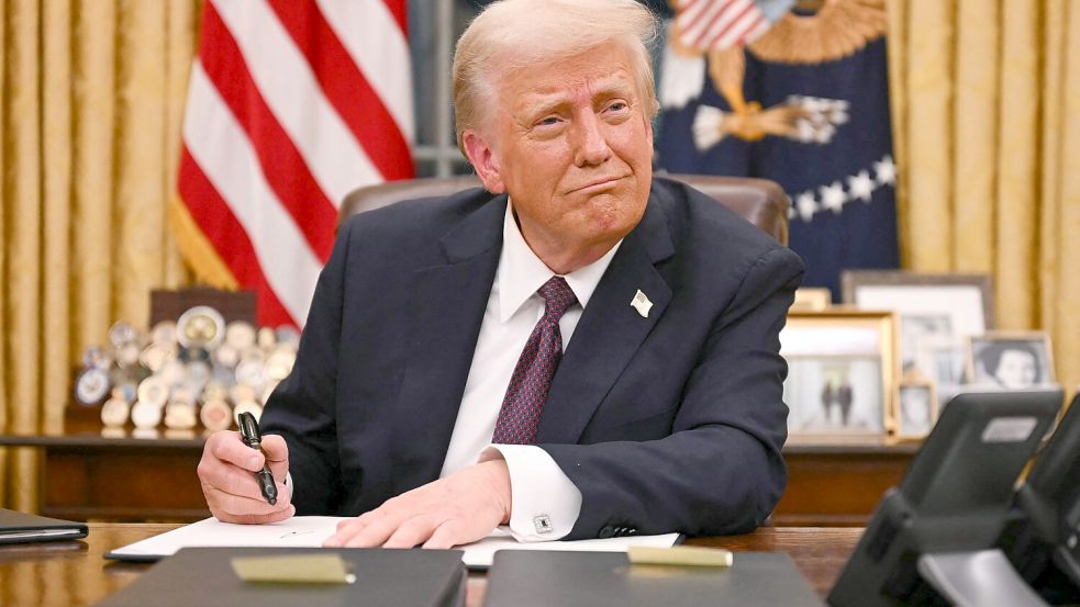 Präsident Donald Trump zeigt sich in der Grönland-Frage bisher kompromisslos. Foto: AFP/JIM WATSON