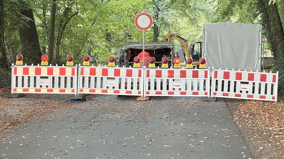 Im Südeweg in Sandhorst wird gebaut. Daher ist die Straße gesperrt. Foto: Lasse Paulsen