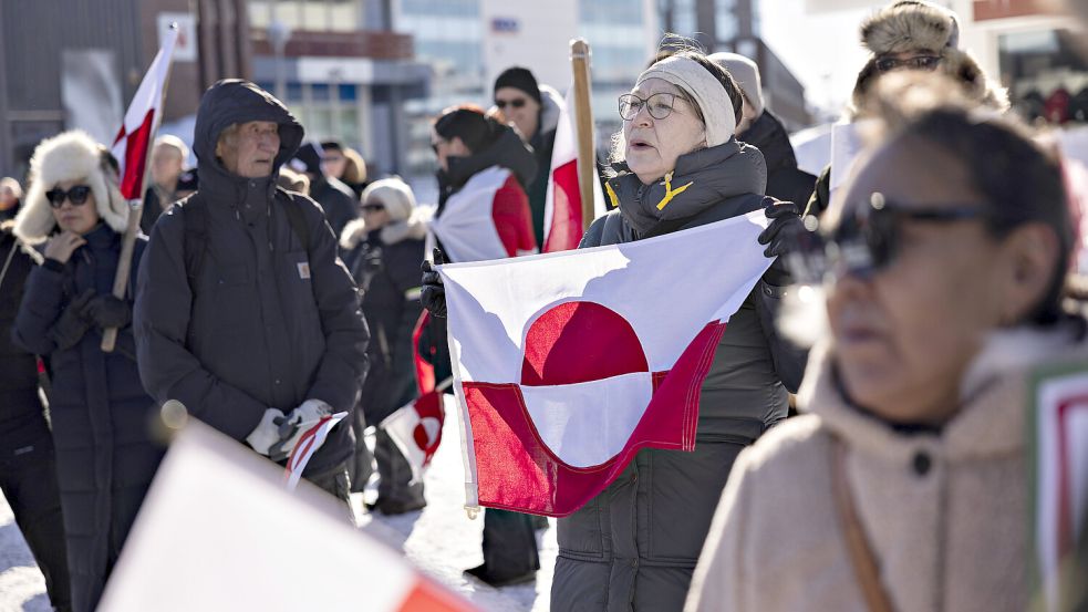 Die Menschen in Grönland geben lautstark ihren Protest gegen die Annexionpläne der USA kund. Foto: IMAGO/Ritzau Scanpix