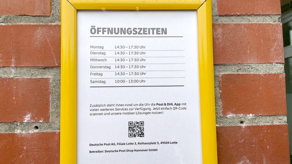 18 Stunden in der Woche ist die Postfiliale in Wersen geöffnet. Foto: Ursula Holtgrewe