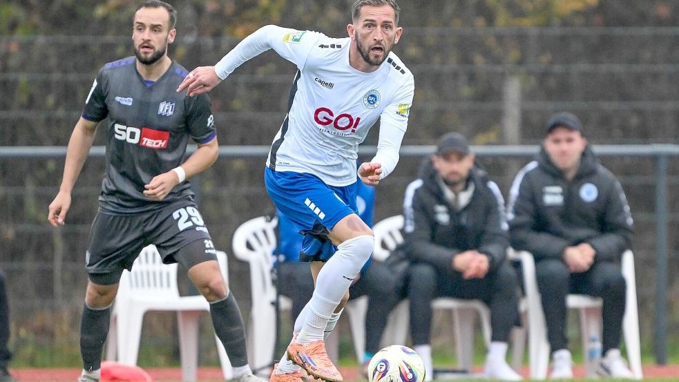 Einer seiner letzten Einsätze für die Sportfreunde Lotte war im Test gegen den Ex-Club VfL Osnabrück: Marc Heider verlässt die Sportfreunde Lotte. Foto: Michael Titgemeyer