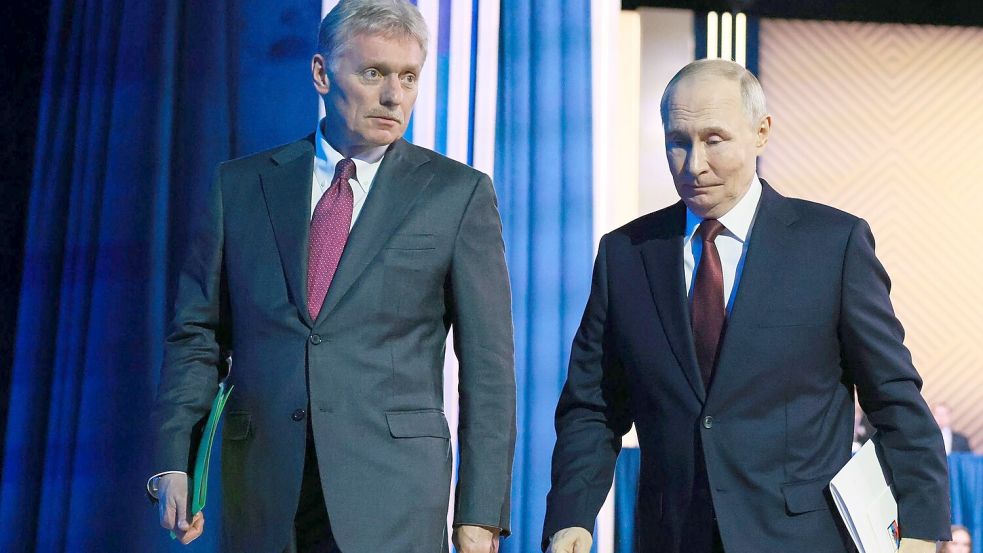 Laut Kremlsprecher Dmitri Peskow ist bislang in Moskau keine Einladung zum G7-Treffen eingegangen. (Archivbild) Foto: Mikhail Metzel/Pool Sputnik Krem