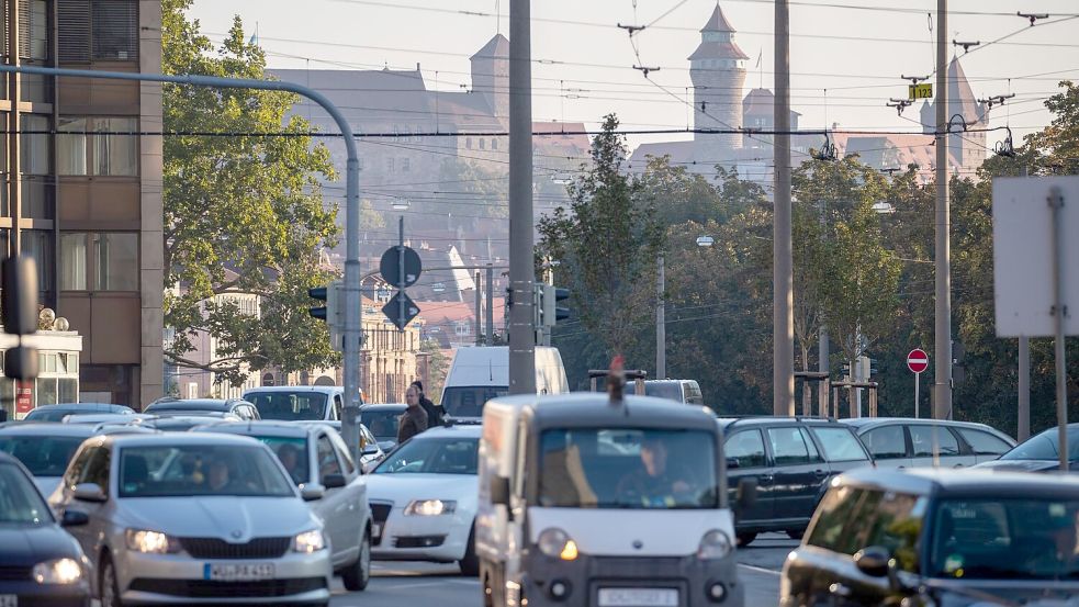 In Nürnberg gab es 2025 besonders starke Staus im inneren Stadtbereich. (Archivbild) Foto: Daniel Karmann