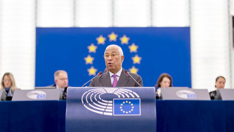 EU-Ratspräsident António Costa ist optimistisch, dass die EU auch diese Krise bewältigt. Foto: Philipp von Ditfurth/dpa