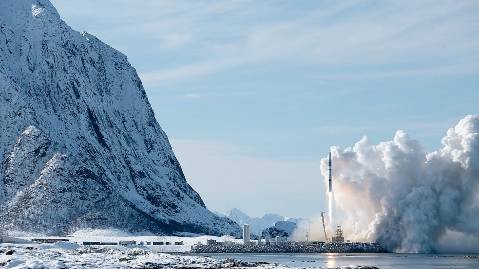 Der erste Testflug der Spectrum-Rakete im März 2025 (Handout) Foto: -/Isar Aerospace/dpa