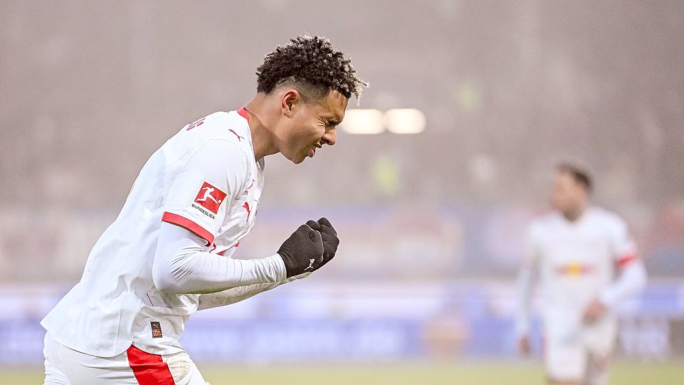 Antonio Nusa jubelt über sein Tor. Foto: Harry Langer