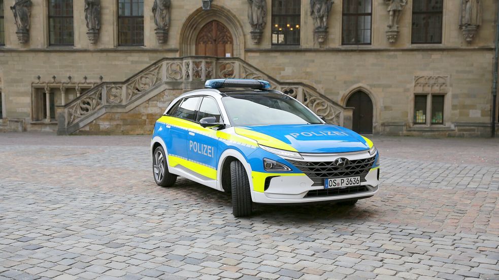 Der Wasserstoff-Streifenwagen vom Typ Hyundai Nexo war seit 2020 bei der Polizei Osnabrück im Einsatz. Foto: Hyundai