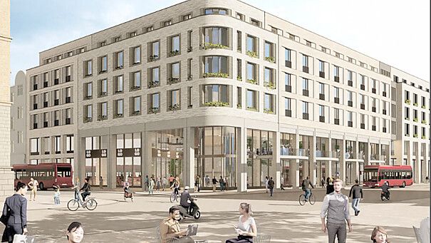 So sollen die Johannis-Höfe in Osnabrück einmal aussehen. Ende 2026, so der aktuelle Stand, soll der Abriss der Schrottimmobilien am Neumarkt beginnen. Foto: Skai Architekten