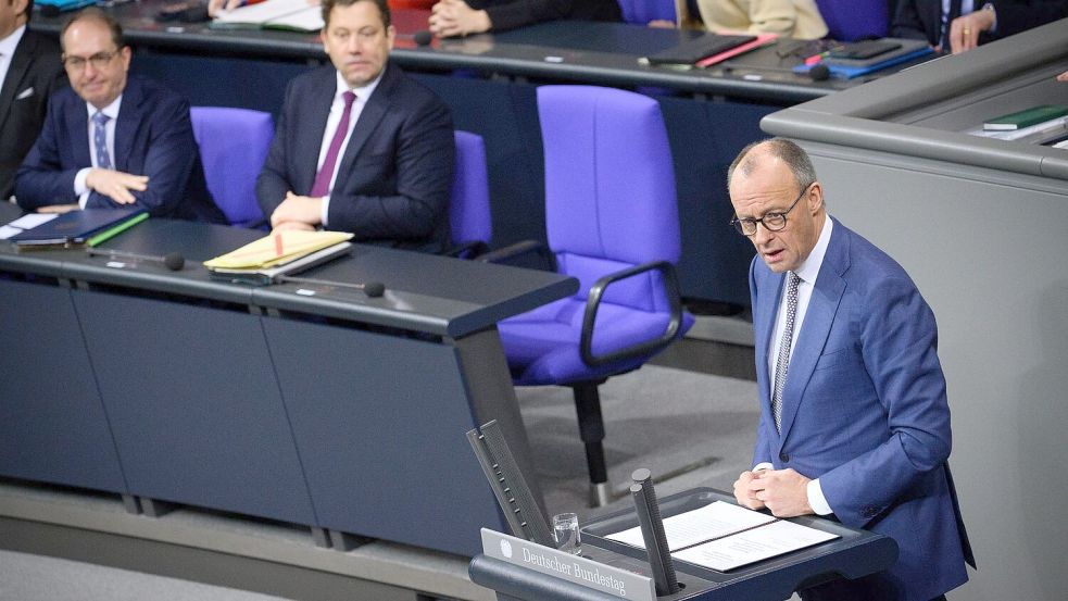 Bundeskanzler Friedrich Merz ruft die europäischen Bündnispartner auf, zu einer eigenständigen Macht in einer neuen Weltordnung zu werden. Foto: Bernd von Jutrczenka/dpa