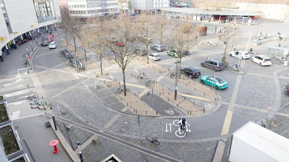 Der neue Fahrradboulevard am Osnabrücker Hauptbahnhof. Foto: Tobias Saalschmidt
