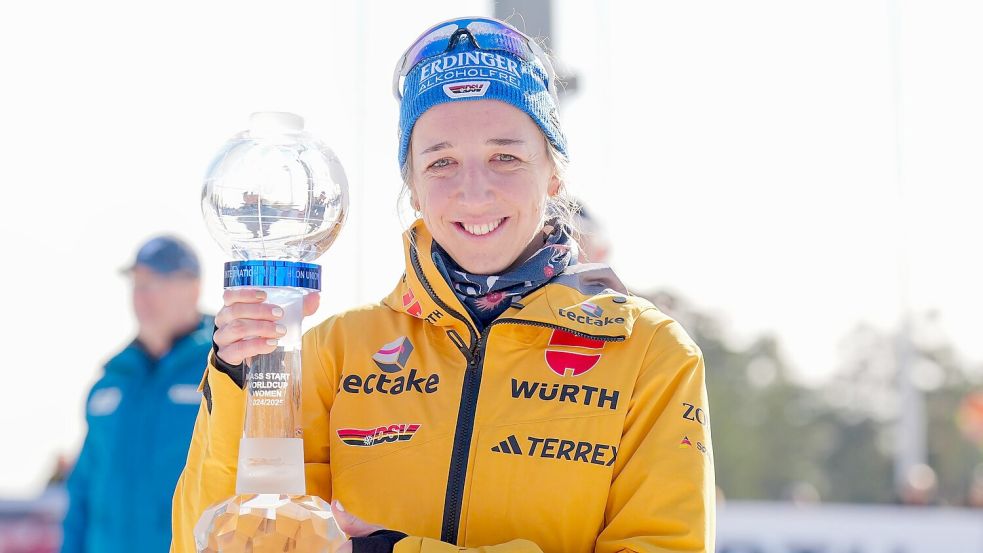 Im vergangenen Jahr gewann Franziska Preuß in Oslo den Gesamtweltcup. (Archivbild) Foto: Terje Pedersen/NTB/dpa