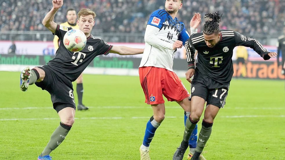 Hart umkämpftes Spiel zwischen den Bayern und dem HSV. Foto: Marcus Brandt