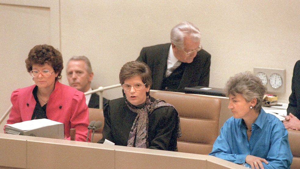 Rita Süssmuth (CDU) war nach Annemarie Renger (SPD) die zweite Frau an der Spitze des Deutschen Bundestags. (Archivfoto) Foto: Wolfgang Eilmes/dpa