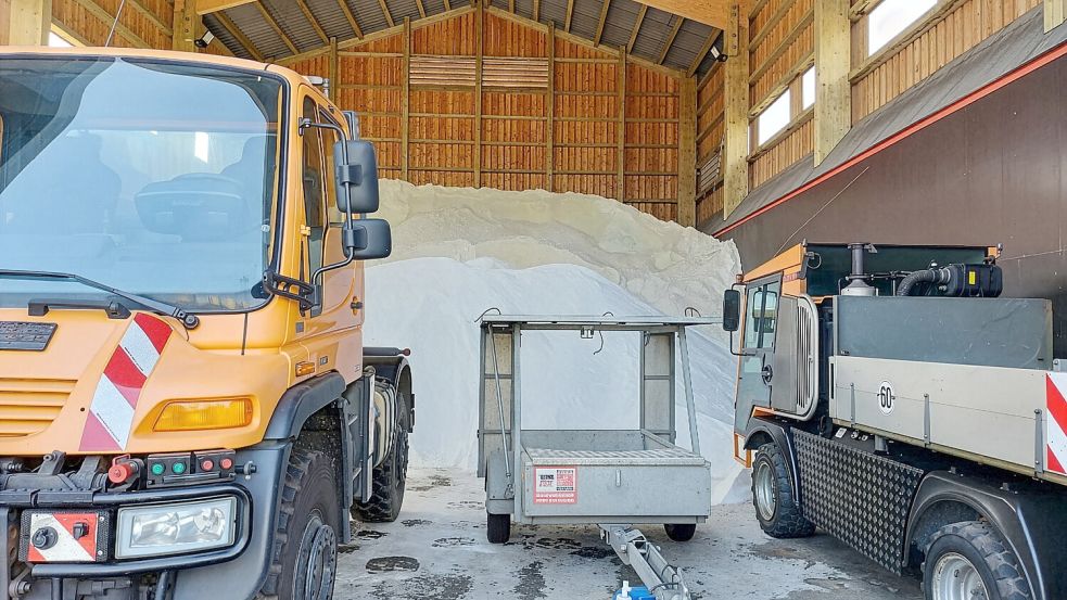 In der Kreisstraßenmeisterei in Georgsheil ist noch genügend Salz vorhanden. Foto: Landkreis Aurich