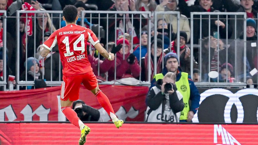 Mann des Spiels gegen Hoffenheim: Bayern-Star Luis Díaz. Foto: Sven Hoppe