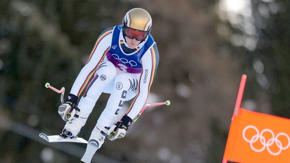 Fuhr in der Abfahrt auf Rang elf: Simon Jocher. Foto: Julia Demaree Nikhinson/AP/dpa