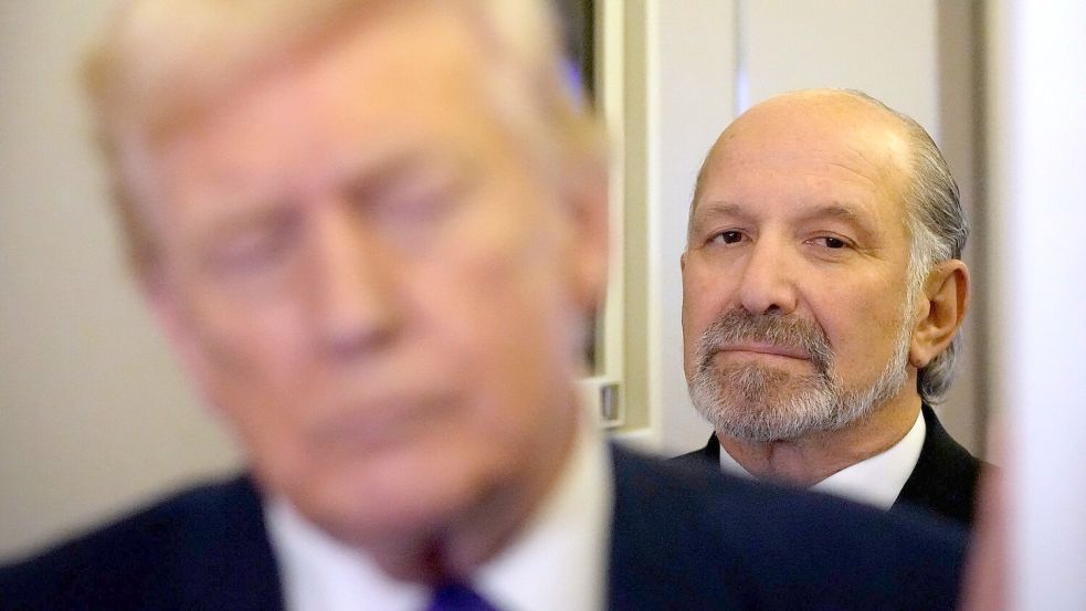 Auch US-Handelsminister Howard Lutnick geriet in Erklärungsnot. (Archivfoto) Foto: Mark Schiefelbein/AP/dpa