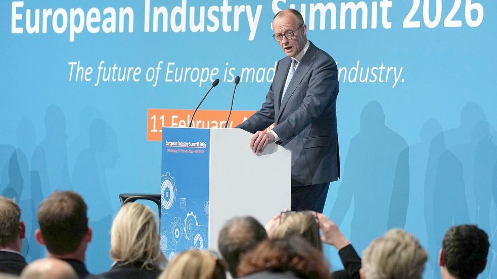 In seiner Rede grenzte sich Merz bewusst von Macron ab. Foto: Virginia Mayo/AP/dpa